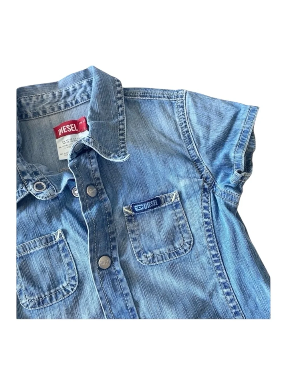 Diesel ⍟ Denim A-Line Dress ⍟ Blue Jeans ⍟ with Patches ⍟ Girl’s 3 3T 97 cm ⍟ - Picture 5 of 16